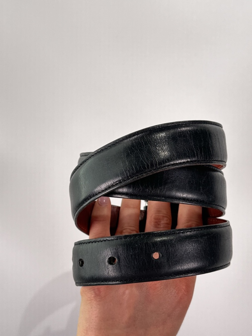 Vintage Coach USA Made 34 Black Leather Belt 5951 - Picture 4 of 10